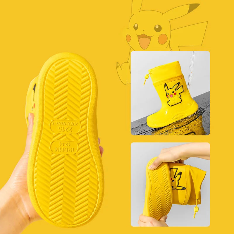 Botas Lluvia Pokémon Pikachu Niños - Calzado Impermeable Infantil Goma Antideslizante - Huellitas de Vida