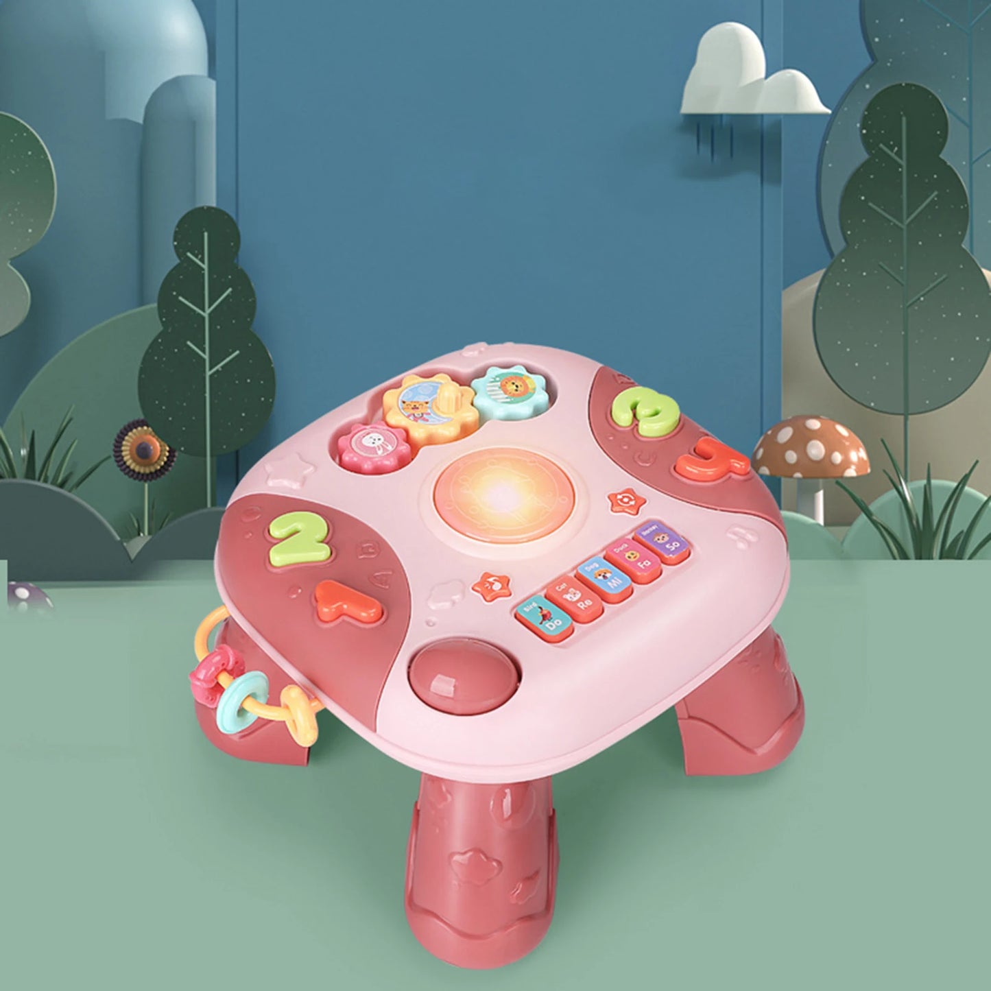 Mesa Actividades Musical Bebé - Centro Juegos Educativo Sonidos Luces Desarrollo Habilidades - Huellitas de Vida
