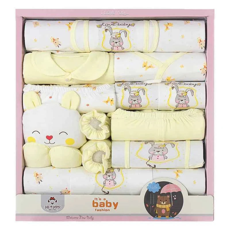 Gift box 18piece/lot Newborn Baby Clothes For Girls Boys Sets 100% Cotton Infant Spring Autumn Soft Boy Clothing New born Hat