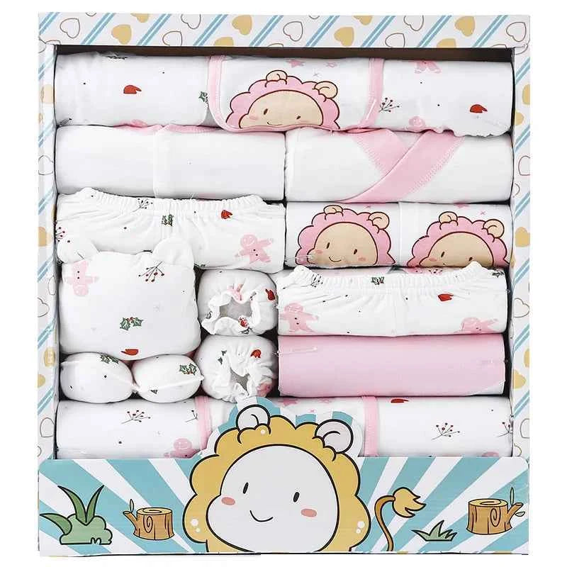 Gift box 18piece/lot Newborn Baby Clothes For Girls Boys Sets 100% Cotton Infant Spring Autumn Soft Boy Clothing New born Hat