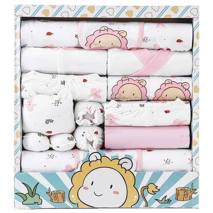 Gift box 18piece/lot Newborn Baby Clothes For Girls Boys Sets 100% Cotton Infant Spring Autumn Soft Boy Clothing New born Hat