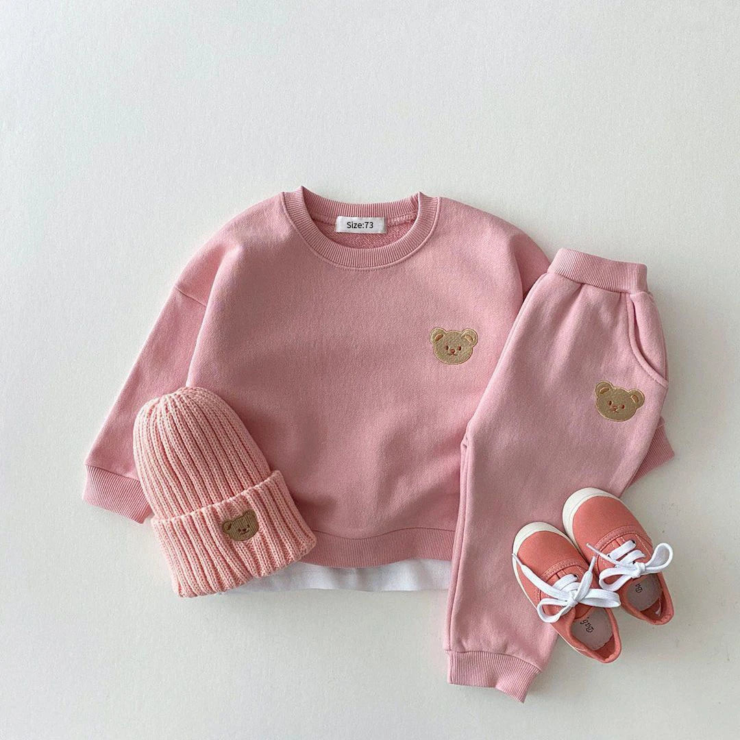 Conjunto Ropa Bebé Niño Niña Otoño - Sudadera Oso Deportivo + Pantalón 2 Piezas - Huellitas de Vida