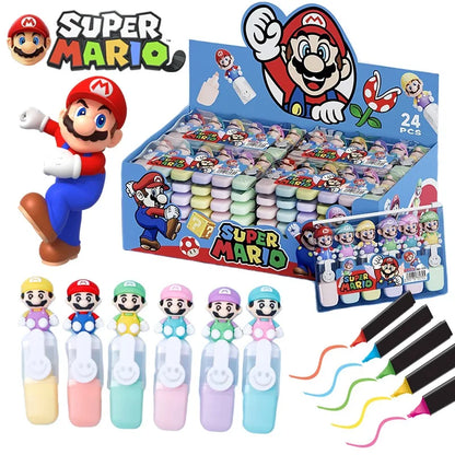 Rotuladores Super Mario Bros 6 Piezas - Marcadores Niños Vuelta al Cole - Huellitas de Vida