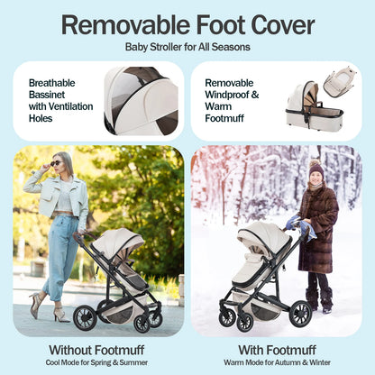 Cochecito Bebé 3 en 1 Portátil