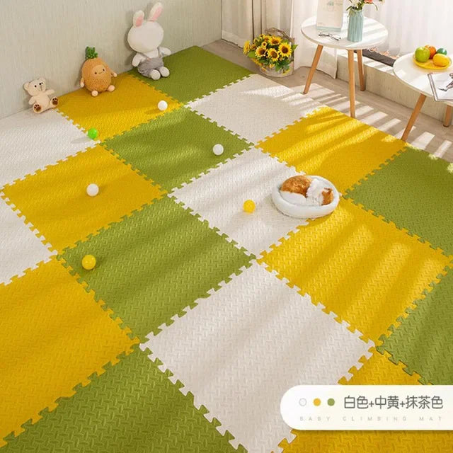 Alfombra Puzzle Foam Bebé 16pcs - Tapete Juegos Suave Entrelazado 30x30cm Área Segura - Huellitas de Vida
