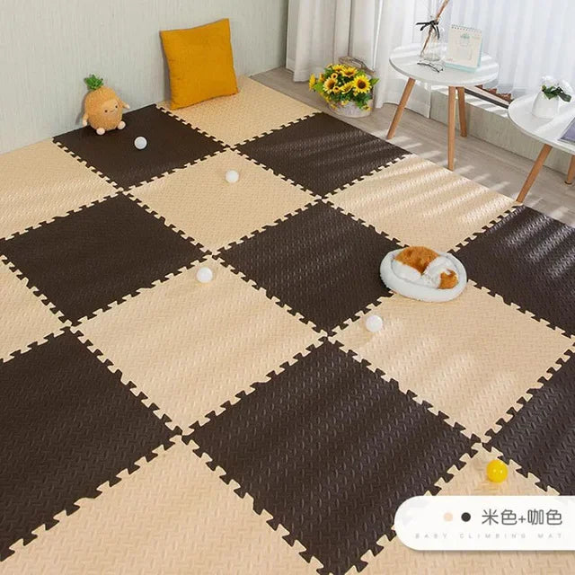 Alfombra Puzzle Foam Bebé 16pcs - Tapete Juegos Suave Entrelazado 30x30cm Área Segura - Huellitas de Vida