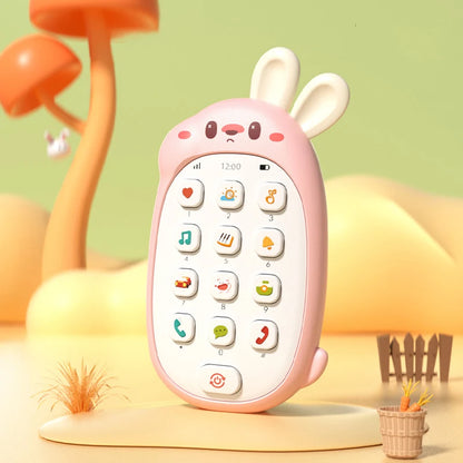 Teléfono de Juguete Conejo para Bebé - Musical Mordible Multifuncional - Huellitas de Vida