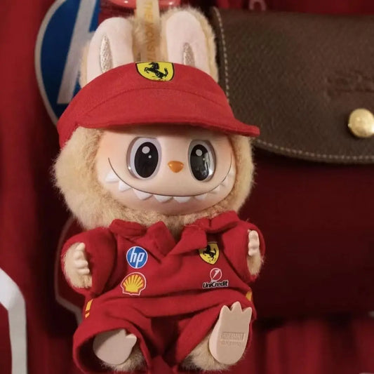 Ropa de Piloto de carreras Premium para Labubu - Hecha a Mano Decoración Cute - Huellitas de Vida