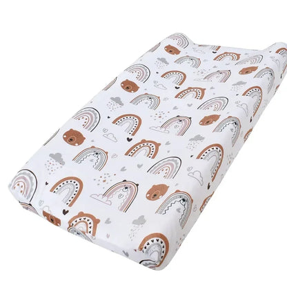 Funda Cambiador Bebé Reutilizable - Sábana Suave Material Minky Transpirable Diseño Impreso - Huellitas de Vida