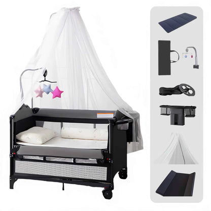 Cuna Bebé 5 en 1 Multifuncional Plegable - Cambiador Parque Colecho 65x120cm