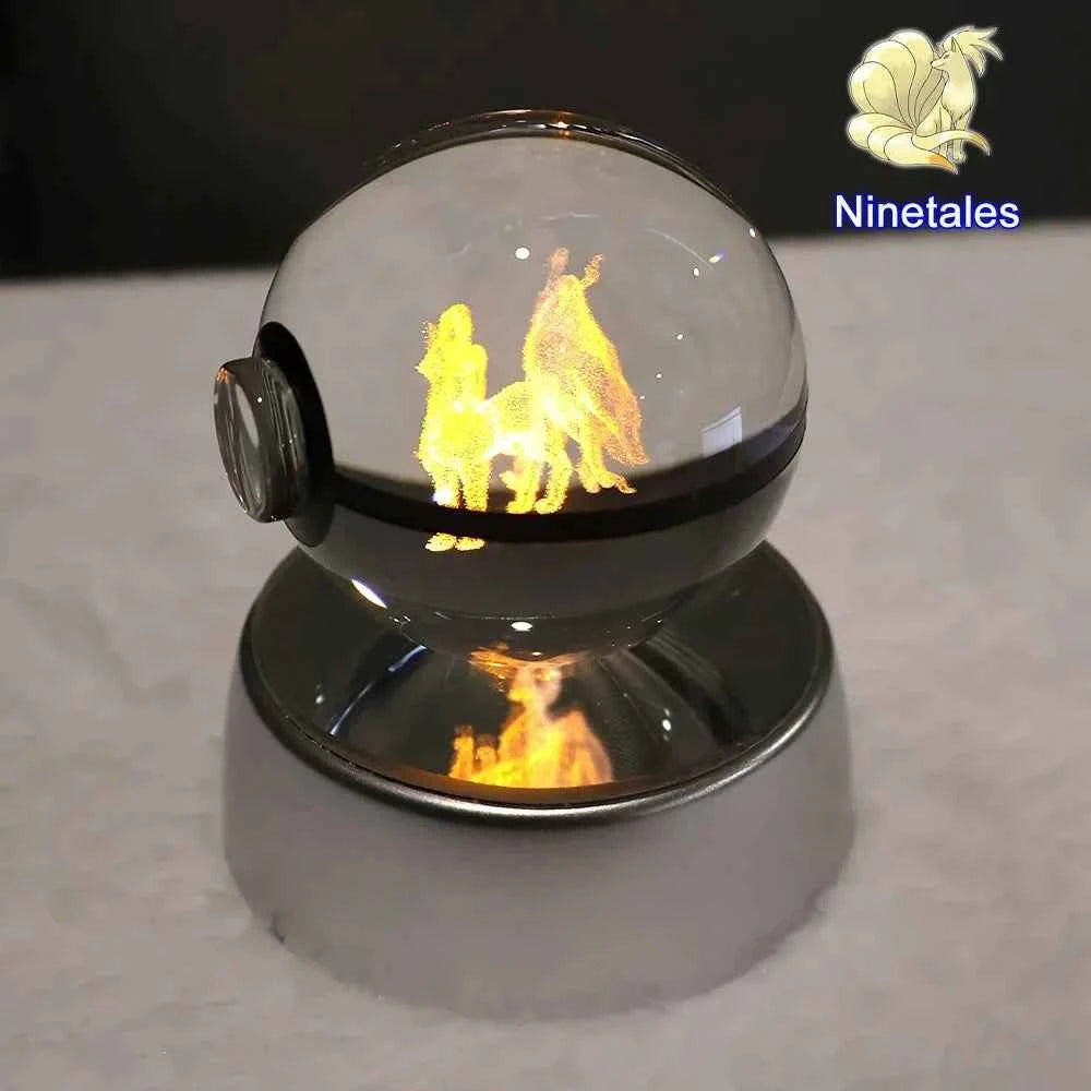 Bola Cristal 3D Pokémon Umbreon con Lámpara - Figura Cristal Pokeball Regalo Niños