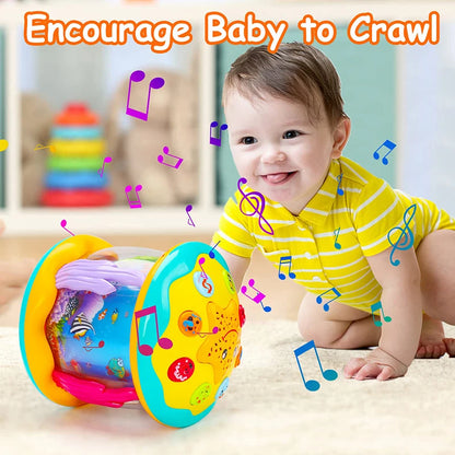 Proyector Oceánico Musical Bebé 1-3 Años - Juguete Sensorial Montessori Luces Rotatorias Educativo - Huellitas de Vida