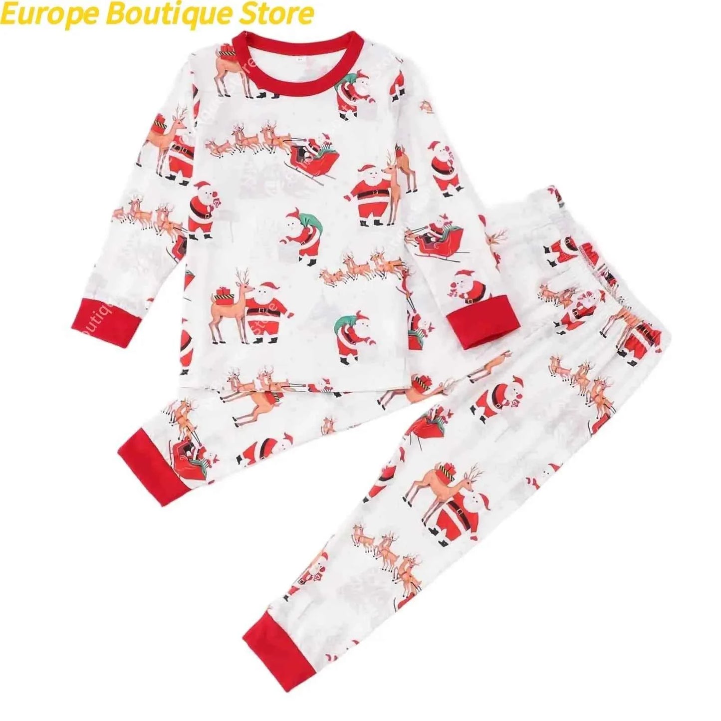 Pijama Navidad Familiar 2 Piezas - Conjunto Mamá Papá Niños Loungewear Navideño
