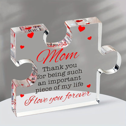 Bloque Acrílico Grabado Regalo Mamá - Puzzle Decorativo Personalizado Día de la Madre - Huellitas de Vida