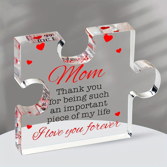 Bloque Acrílico Grabado Regalo Mamá - Puzzle Decorativo Personalizado Día de la Madre - Huellitas de Vida