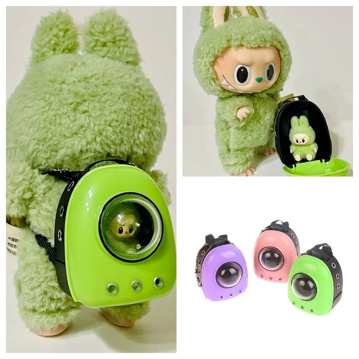 Mochila Canvas Labubu Simulación Mascota - Pet Bag 15-17cm Cute - Huellitas de Vida
