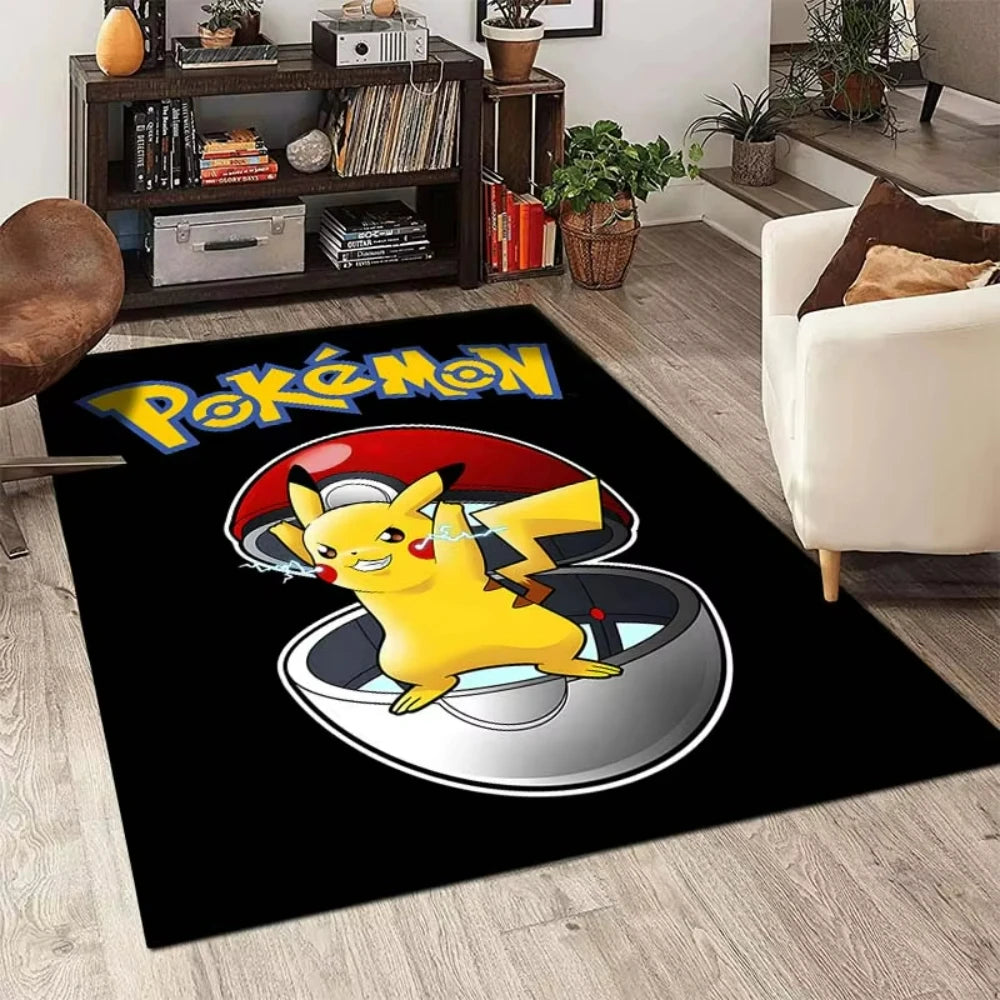 Alfombra Pokémon Pokeball 40x60cm - Tapete Niños Pikachu Habitación Sala Juegos Decoración - Huellitas de Vida