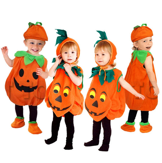 Disfraz Calabaza Niños Halloween - Costume Cosplay con Gorro Fiesta Infantil - Huellitas de Vida