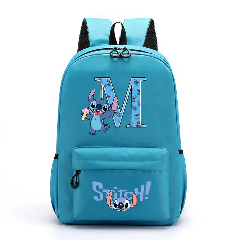 Mochila Disney Stitch para Niños - Letras A-Z Escolar Ligera y Adorable - Huellitas de Vida