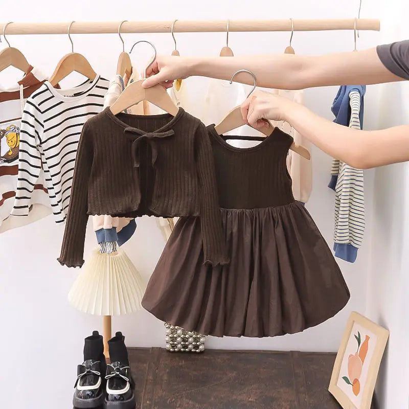 Conjunto Vestido Niñas Primavera Otoño