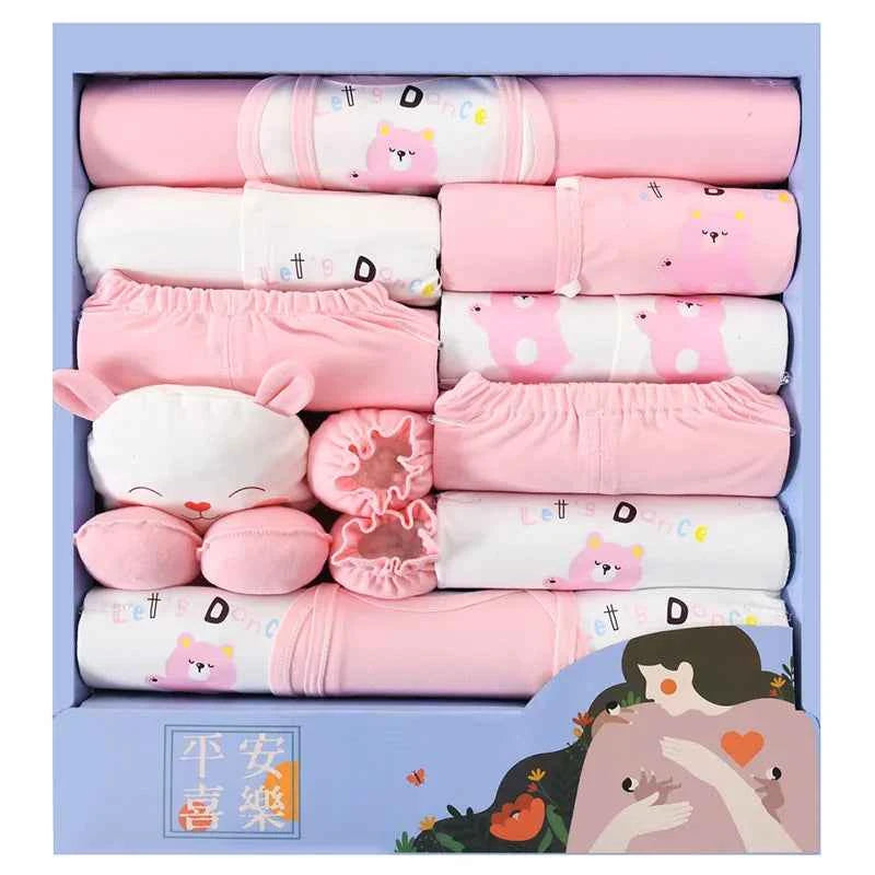 Gift box 18piece/lot Newborn Baby Clothes For Girls Boys Sets 100% Cotton Infant Spring Autumn Soft Boy Clothing New born Hat