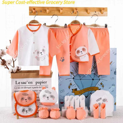 Gift box 18piece/lot Newborn Baby Clothes For Girls Boys Sets 100% Cotton Infant Spring Autumn Soft Boy Clothing New born Hat