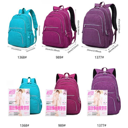 Mochila Escolar 2025 - Teenage Girl Nylon Impermeable Laptop - Huellitas de Vida
