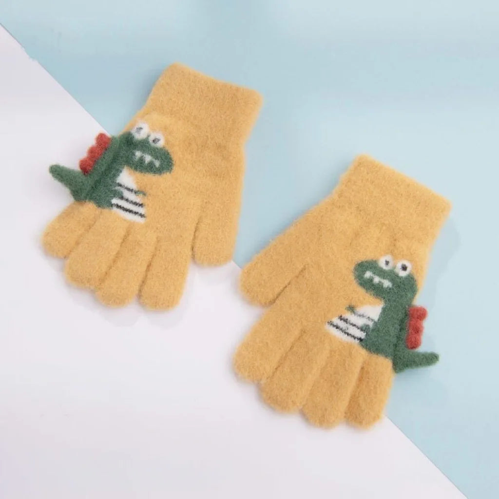 Guantes Invierno Niños 4-8 Años Dinosaurio