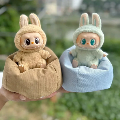 Sofá Cama de Franela para Labubu 17cm - Plush Soft Sleeping Seat - Huellitas de Vida