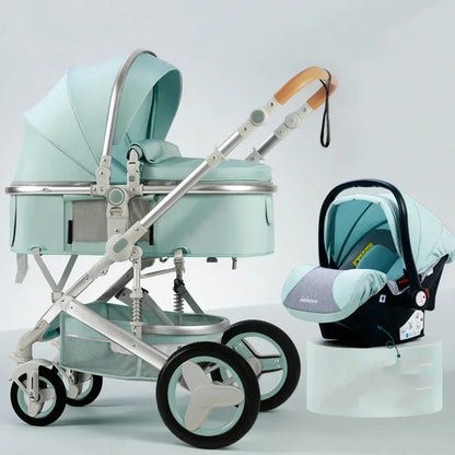 Cochecito Bebé 3 en 1 - Sistema Viaje Multifuncional Recién Nacido Silla Coche Capazo - Huellitas de Vida