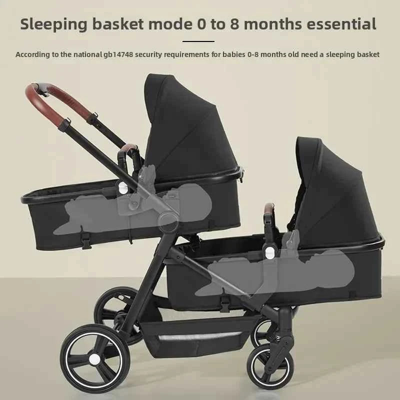 Cochecito Gemelar 3 en 1 Ultra Ligero 2 Sillas Coche - Plegable Multifuncional Gemelos