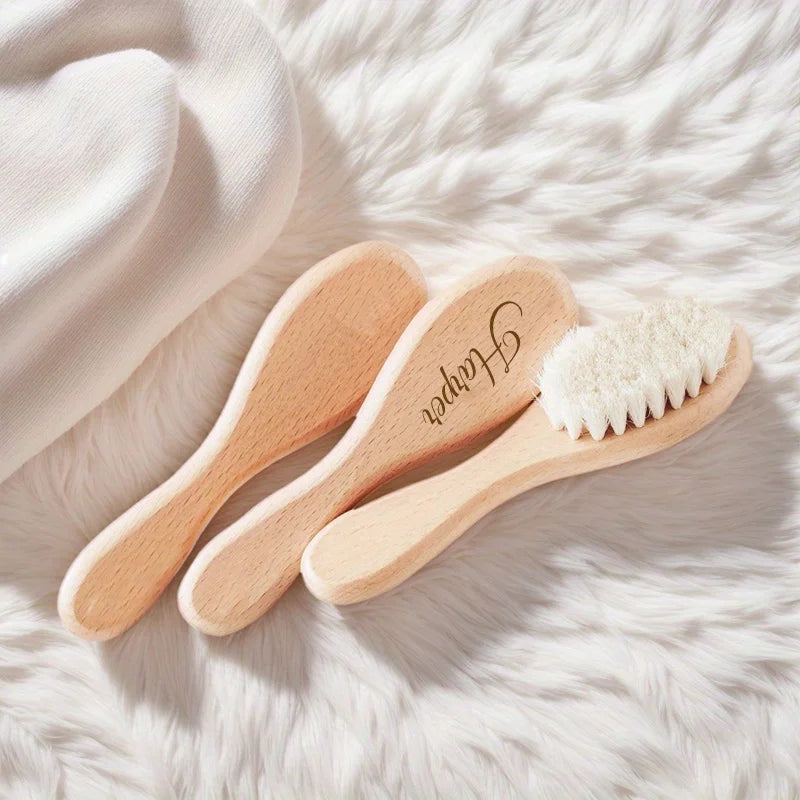 Cepillo Personalizado Bebé Grabado - Cepillo Pelo Recién Nacido Regalo Baby Shower Recuerdo - Huellitas de Vida