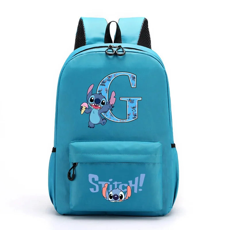 Mochila Disney Stitch para Niños - Letras A-Z Escolar Ligera y Adorable - Huellitas de Vida
