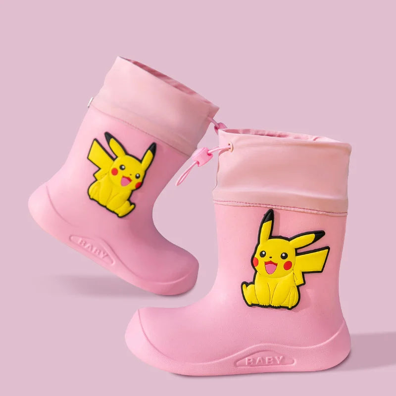 Botas Lluvia Pokémon Pikachu Niños - Calzado Impermeable Infantil Goma Antideslizante - Huellitas de Vida