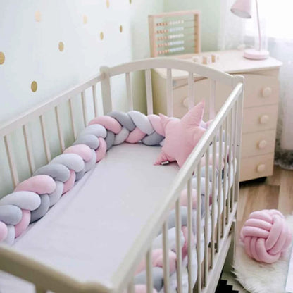 1M Baby Bumper Bed Braid Knot Pillow Cushion Bumper for Infant Bebe Crib Protector Cot Bumper Room Decor Baby Crib Protector