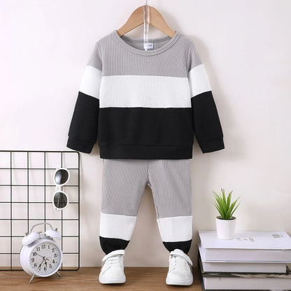 Conjunto Deportivo Niños Bloques Color - Sudadera y Pantalón Primavera Otoño