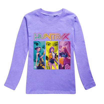 Camiseta Manga Larga KPop Demon Hunters Niños - Sudadera Algodón Streetwear