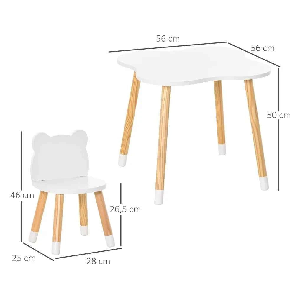 Mesa Infantil con 2 Sillas Madera - Muebles Sala Juegos Dormitorio Niños