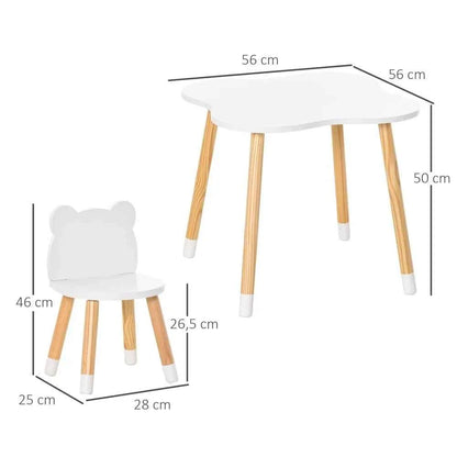 Mesa Infantil con 2 Sillas Madera - Muebles Sala Juegos Dormitorio Niños