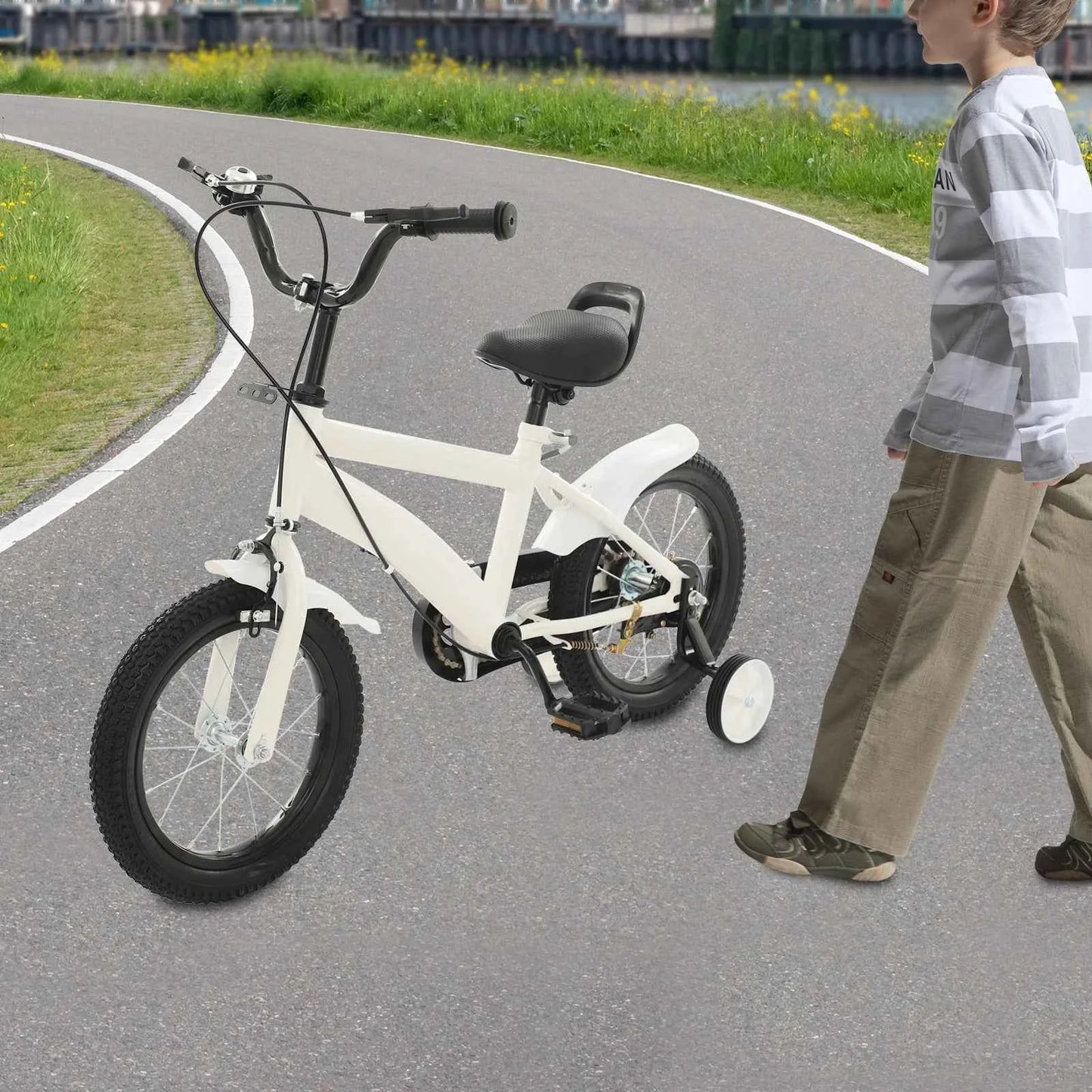 Bicicleta Infantil 14 Pulgadas Aprendizaje - Asiento Ajustable Doble Freno Niños