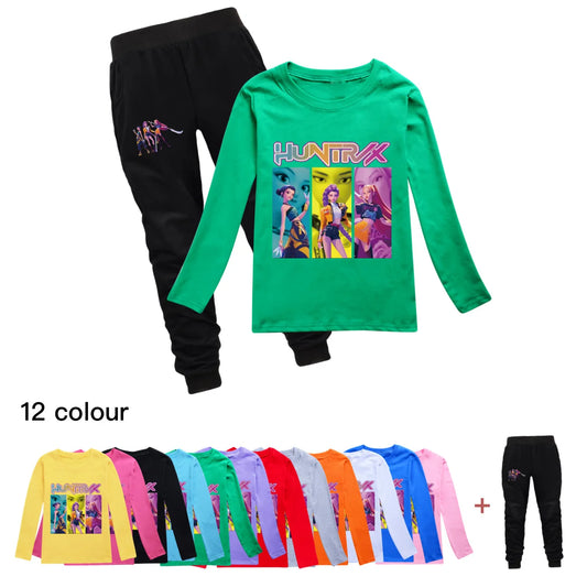 Camiseta Manga Larga KPop Demon Hunters Niños - Sudadera Algodón Streetwear