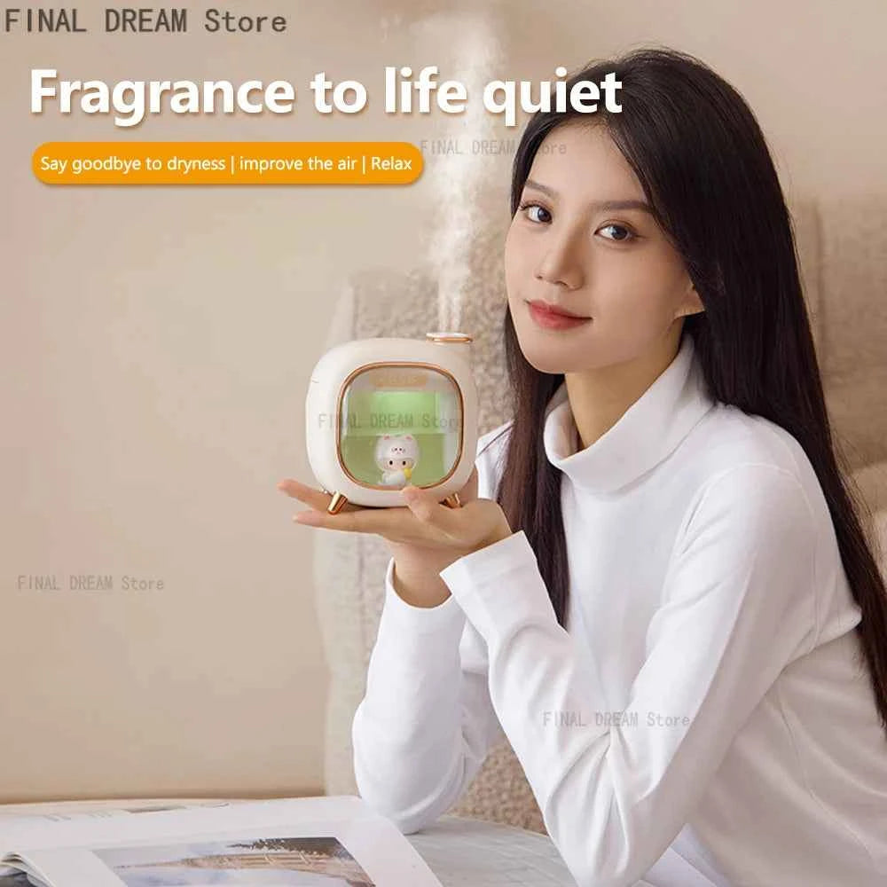 Humidificador Ultrasónico Bebé 500ml Muñeco Dibujos - Difusor Aromas Luz Nocturna USB