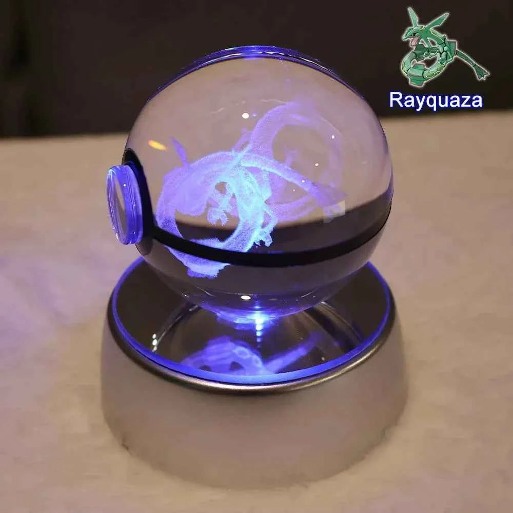 Bola Cristal 3D Pokémon Umbreon con Lámpara - Figura Cristal Pokeball Regalo Niños