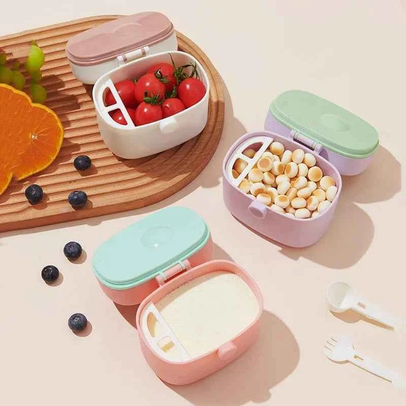 Dispensador Leche Polvo Bebé Portátil - Contenedor Fórmula 3 Compartimentos Viaje