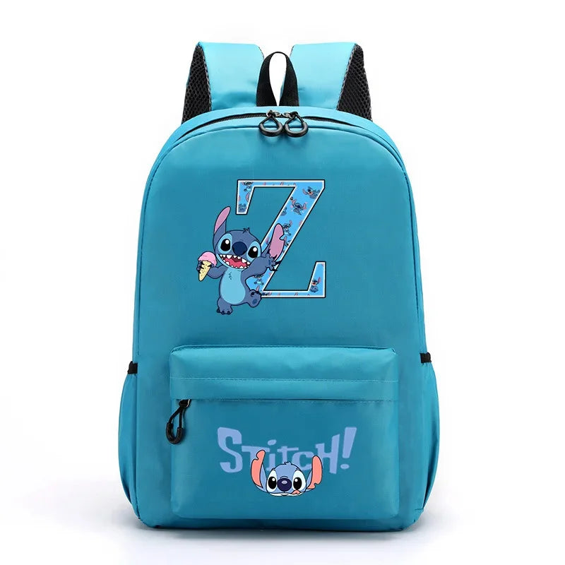 Mochila Disney Stitch para Niños - Letras A-Z Escolar Ligera y Adorable - Huellitas de Vida