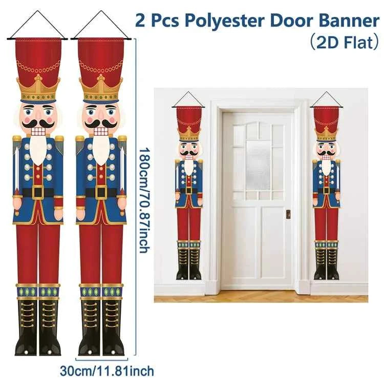 Banner Colgante Puerta Navidad Merry Christmas - Decoración Entrada 2025 Año Nuevo 2026