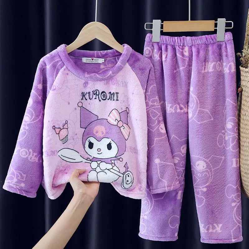 Pijama Hello Kitty Niña Franela - Conjunto 2 Piezas Kawaii Invierno Cálido - Huellitas de Vida