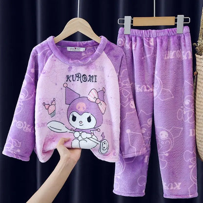 Pijama Hello Kitty Niña Franela - Conjunto 2 Piezas Kawaii Invierno Cálido - Huellitas de Vida