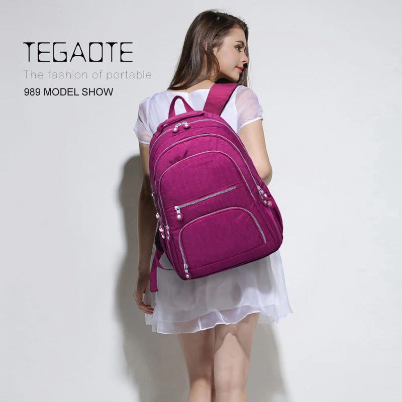 Mochila Escolar 2025 - Teenage Girl Nylon Impermeable Laptop - Huellitas de Vida