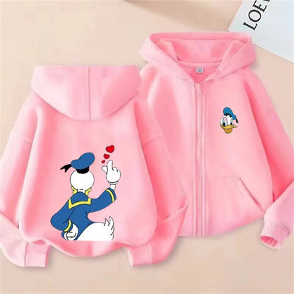 Sudadera Capucha Mickey Mouse Donald Duck Niños 3-12 Años - Hoodie Cremallera Disney